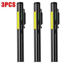 Multifunctional 4 in 1 LED Flashlight Mini USB Rechargeable 800mah Pen Clip Flashlight 365nm UV Light COB Camping Work Repair