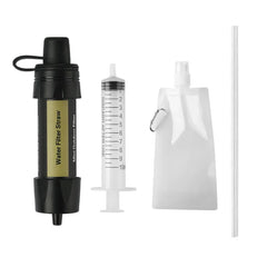 Outdoor Water Filter Straw Water Filtration System Emergency Water Drinking Purifier Sucker Travel Camping Hiking Survival Tools