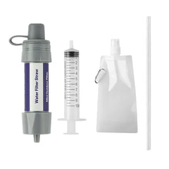 Outdoor Water Filter Straw Water Filtration System Emergency Water Drinking Purifier Sucker Travel Camping Hiking Survival Tools