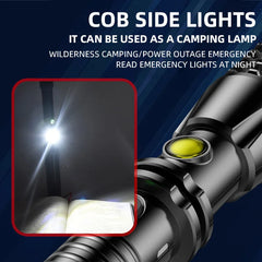 Spike lamp pole strong light charging outdoor ultra-bright multifunctional car self-defense window patrol flashlight