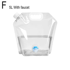 5/10L High Capacity Outdoor Water Storage Bag Folding Safety Seal Drinking Water Container for Camping Hiking Emergency Sur G6F4