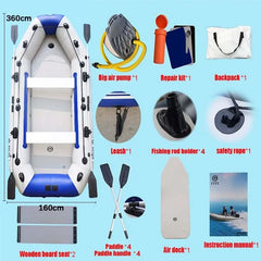 6 Person 3.6 M PVC Inflatable Boat With Air Mat And Paddles