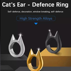 Self-defense cat ear ring window breaker women's anti-wolf men's single finger buckle carry defense spikes finger tiger