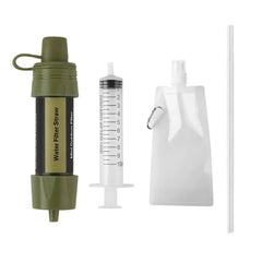 Outdoor Water Filter Straw Water Filtration System Emergency Water Drinking Purifier Sucker Travel Camping Hiking Survival Tools